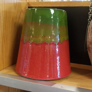 Red & Green Ceramic Vase