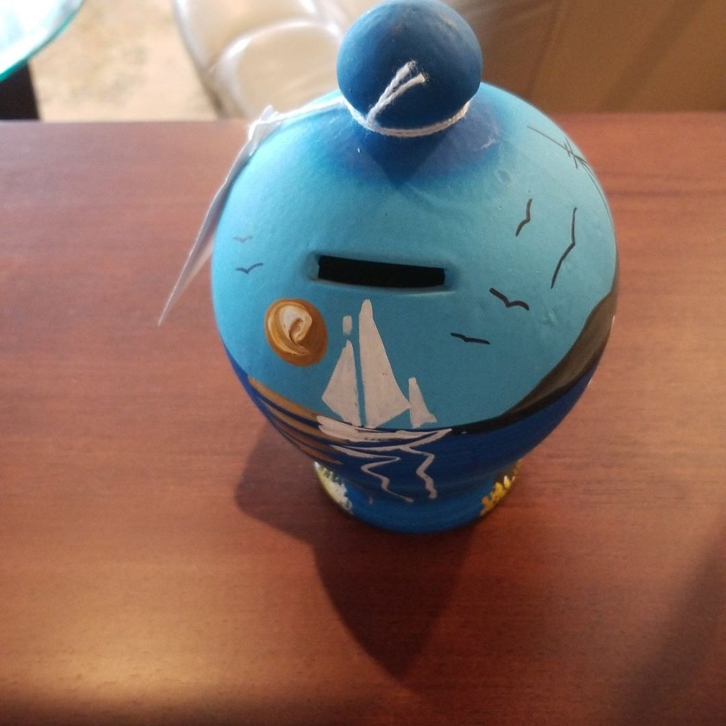 Hand Painted in Greece Coin Bank