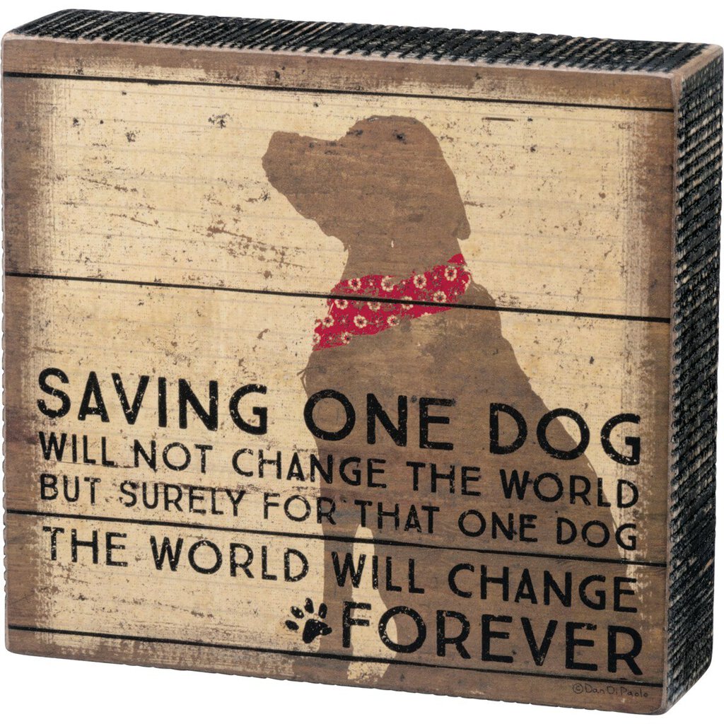 NEW Box Sign - One Dog - 33718