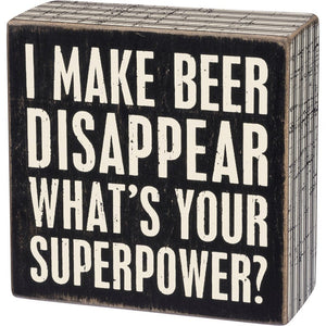 NEW Box Sign - Beer Disappear - 30416