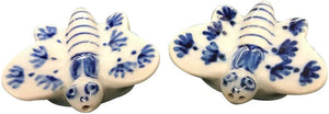 NEW Blue & White Hand Painted Small Butterfly S/P Set - Made in Thailand