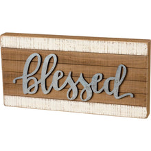 Load image into Gallery viewer, NEW Slat Box Sign - Blessed - 39353
