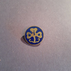 VINTAGE Girl Scouts Blue Clover Lapel Pin