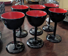Load image into Gallery viewer, Vintage 4 PC Set: Bembo Okinawa Black and Red Lacquer Cups
