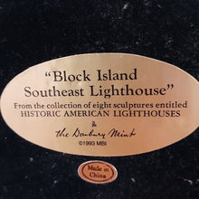 Load image into Gallery viewer, Danbury Mint Historic American Lighthouses Collection: &quot;Block Island Southeast Lighthouse&quot; WITH BOX
