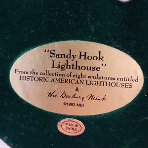 Danbury Mint Historic American Lighthouse Collection: "Sandy Hook Lighthouse" WITH BOX