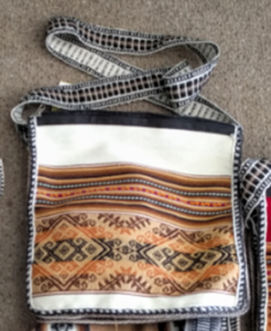 NEW Peruvian Handbag - Tan, White, "PERU", Alpaca