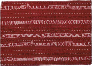 NEW Set of 4 Kantha Placemats - Decor Stripes Red - 38670