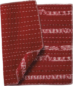 NEW Set of 4 Kantha Placemats - Decor Stripes Red - 38670