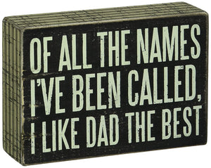 NEW Box Sign - Dad the Best - 21328