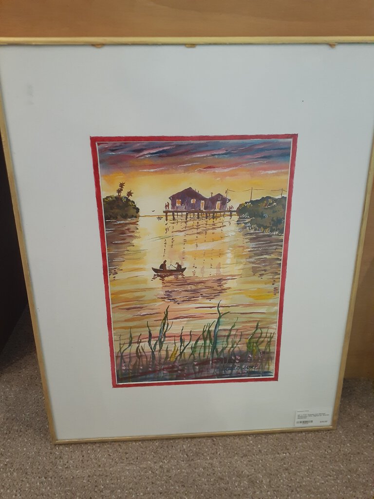 Framed and Matted Watercolor Print Signed by Warren Henderson 22x17.5