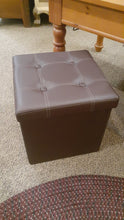 Load image into Gallery viewer, NEW 14.5&quot; x 14.5&quot; Brown Leatherette Storage Ottoman
