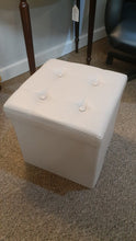 Load image into Gallery viewer, NEW 14.5&quot; x 14.5&quot; Taupe Leatherette Storage Ottoman
