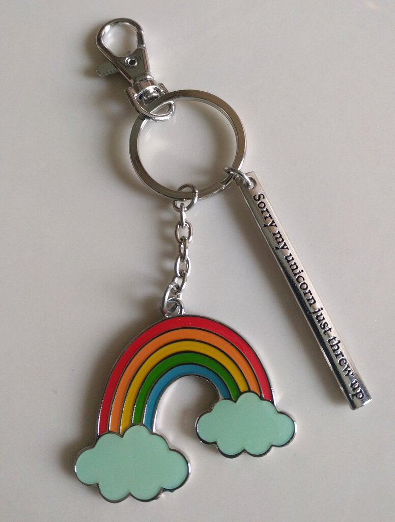 NEW Key Ring with Charms - Rainbow