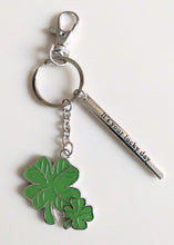 Load image into Gallery viewer, NEW Key Ring with Charms - Four Leaf Clovers
