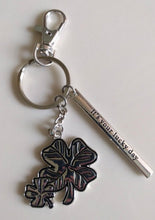 Load image into Gallery viewer, NEW Key Ring with Charms - Four Leaf Clovers
