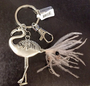 NEW Key Ring with Charms - Flamingo