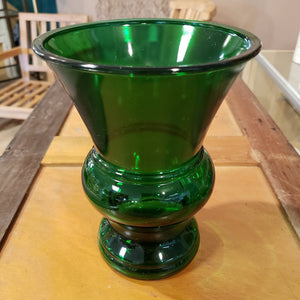 VINTAGE Emerald Green Glass Vase