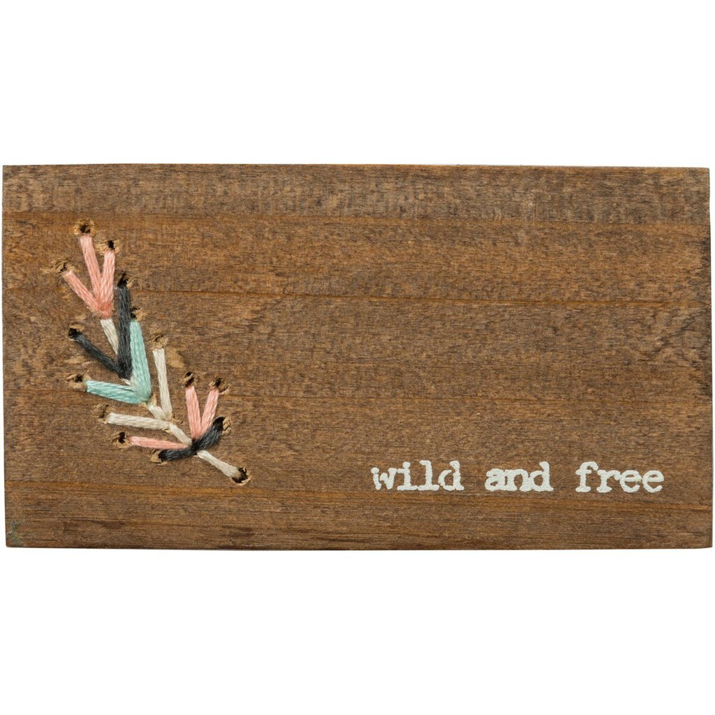 NEW Stitched Block Magnet - Wild and Free - 33996