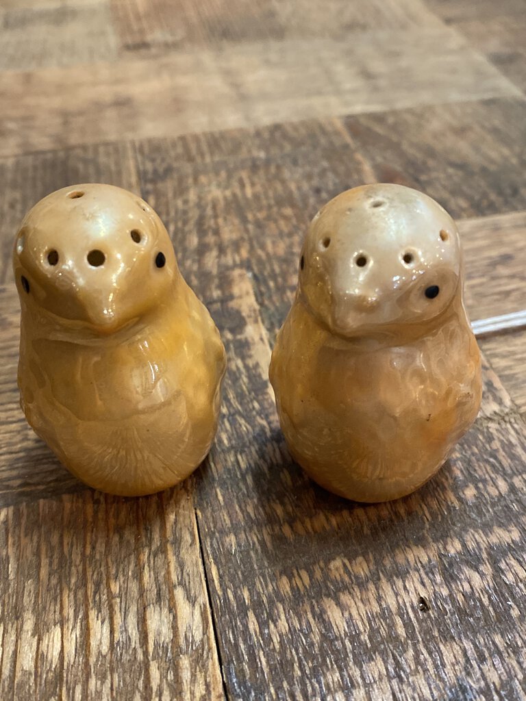 Vintage Glass Chicks Salt and Pepper Shakers