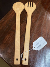Load image into Gallery viewer, 2 PC Set: Wood Serving Utensils, Fork and Spoon
