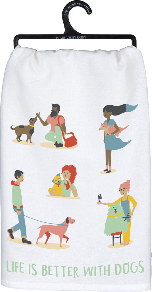 NEW Dish Towel - Life Is Better With Dogs - 103080