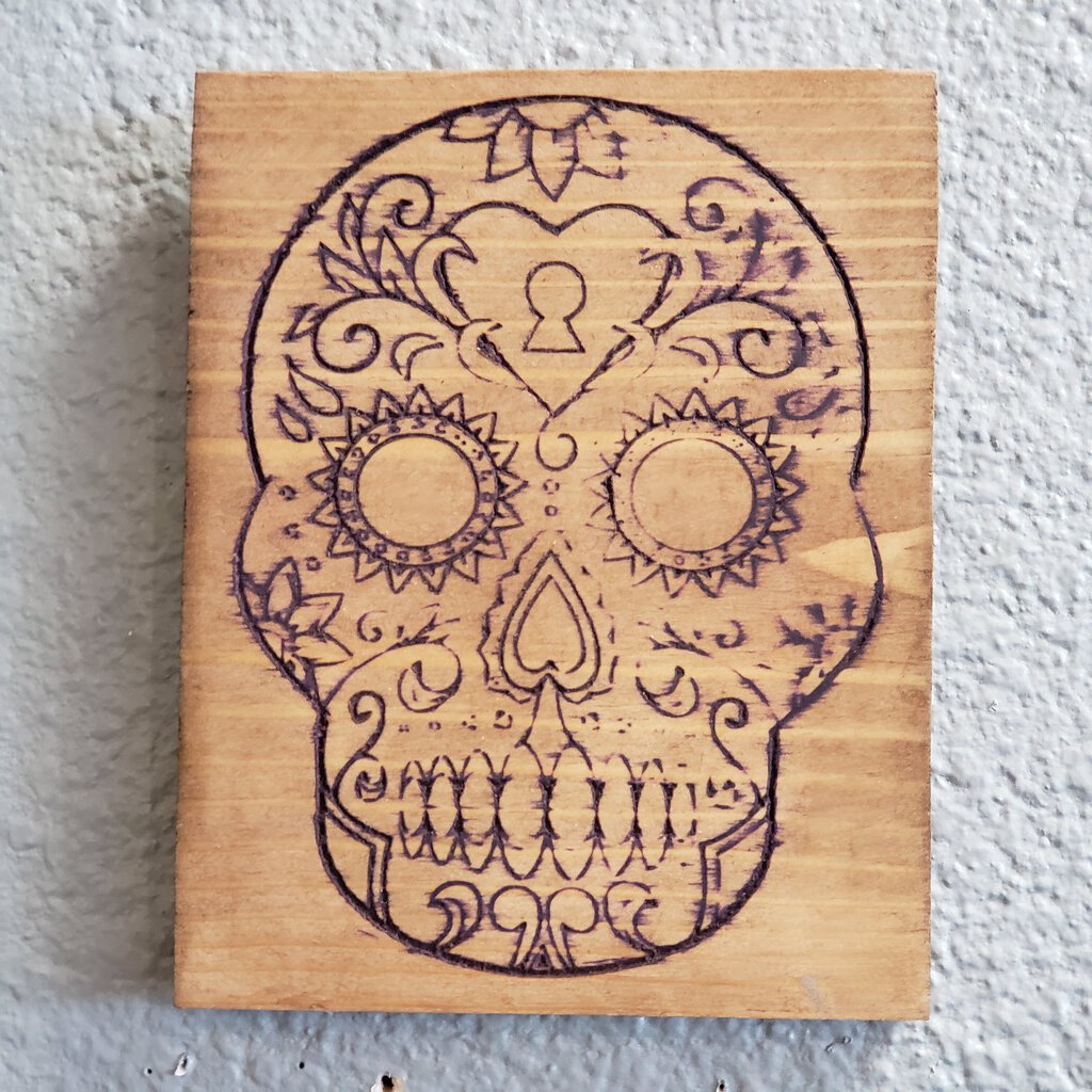 Wood Sign - Skull Design