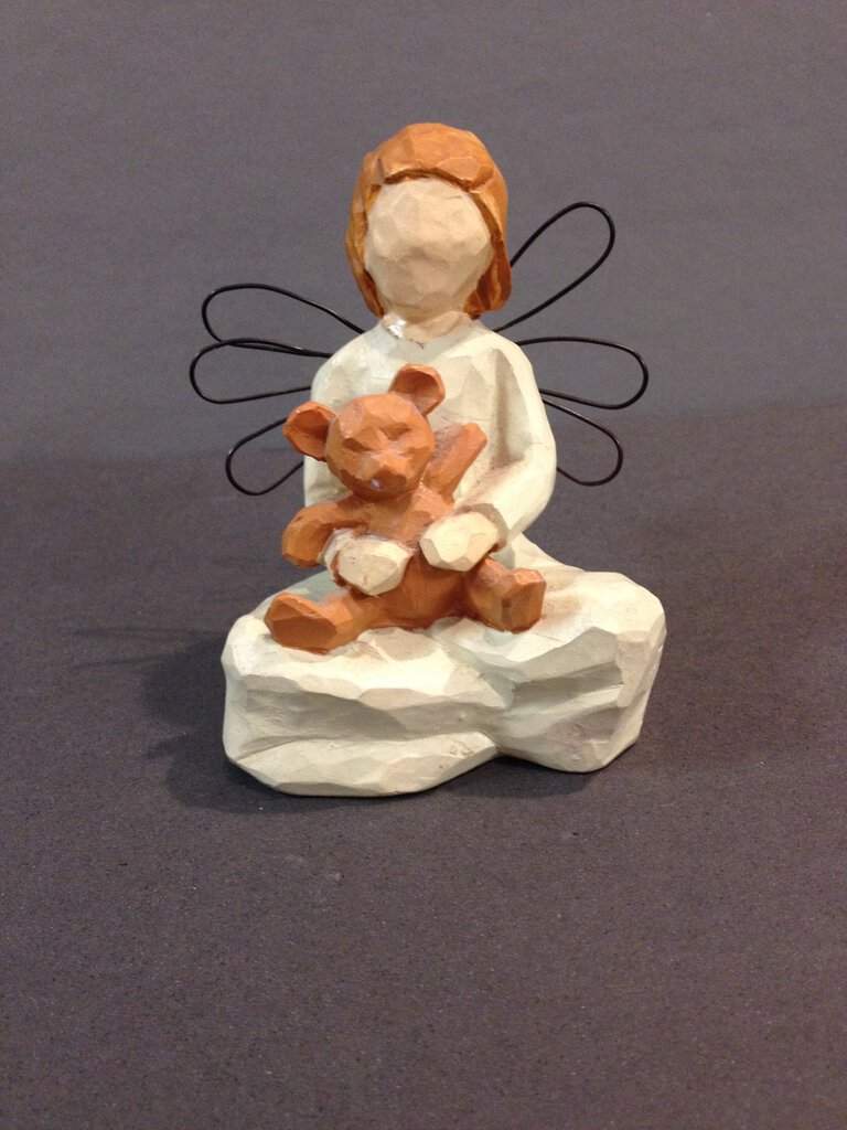 Angel Figurine - Child with Teddy Bear