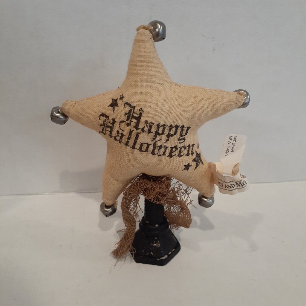 NEW Happy Halloween Cloth Star Spindle - Khaki - F14351a