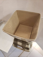 Load image into Gallery viewer, NEW - Beige Plaid Canvas Storage Bin - 8&quot; x 9&quot;
