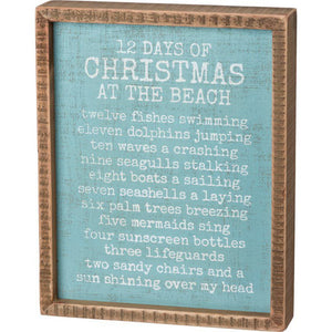 NEW Inset Box Sign - 12 Days Of Christmas At The Beach - 100550