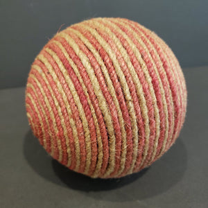 Red Swirled Jute Ball - 13350 - Made in India - 5"