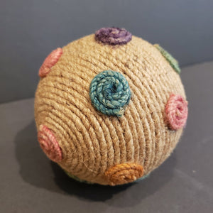 Multi-Colored Dotted Jute Ball - 13346 - Made in India - 4"