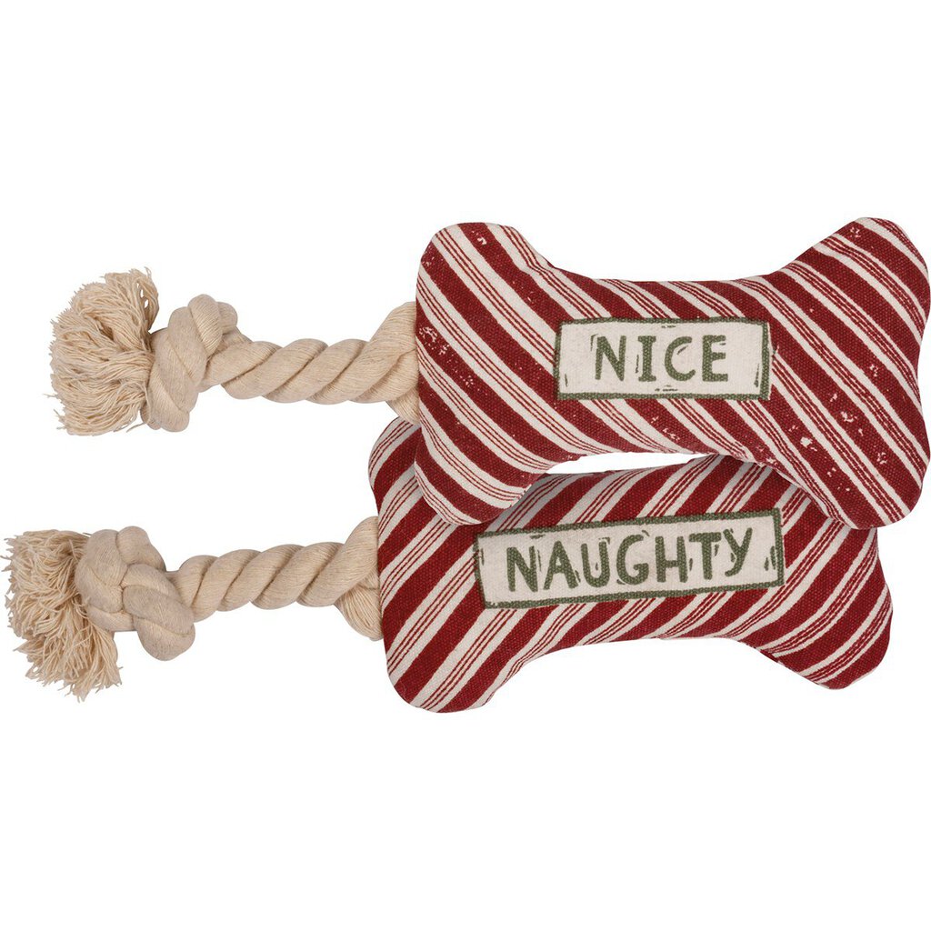 NEW Dog Toy - Naughty And Nice Bone - 108211