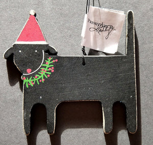 NEW Ornament - Black Christmas Dog - 23155a