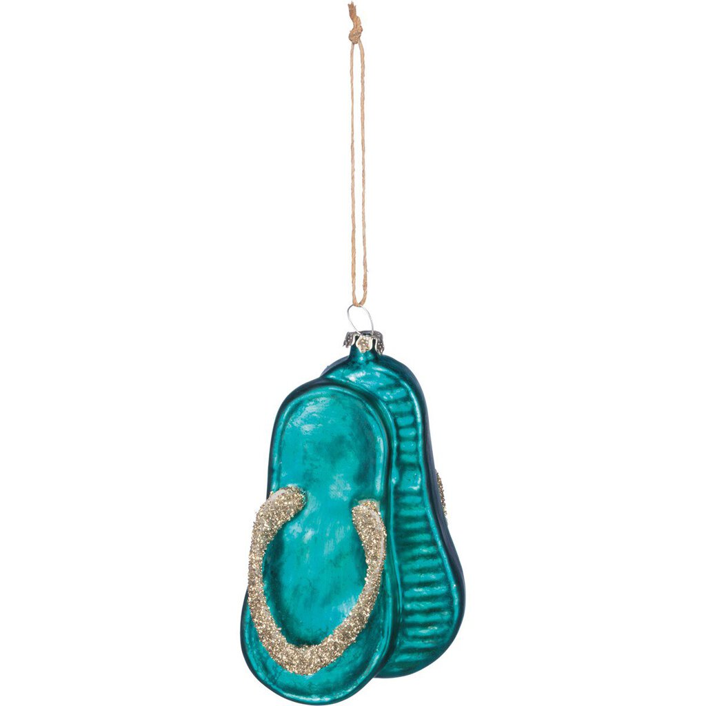 NEW Glass Ornament - Flip Flops - 36153