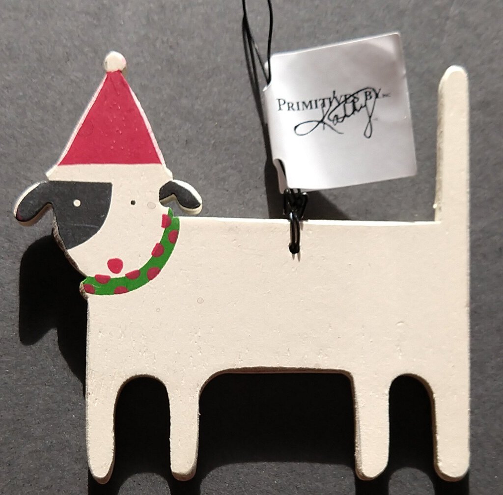 NEW Ornament - White Christmas Dog - 23155b