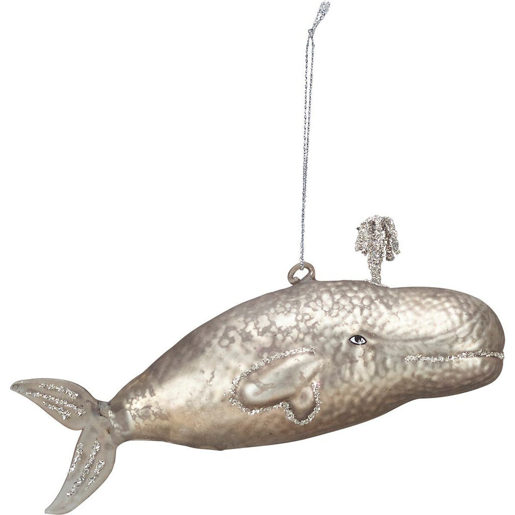 NEW Glass Ornament - Gray Whale - 21884