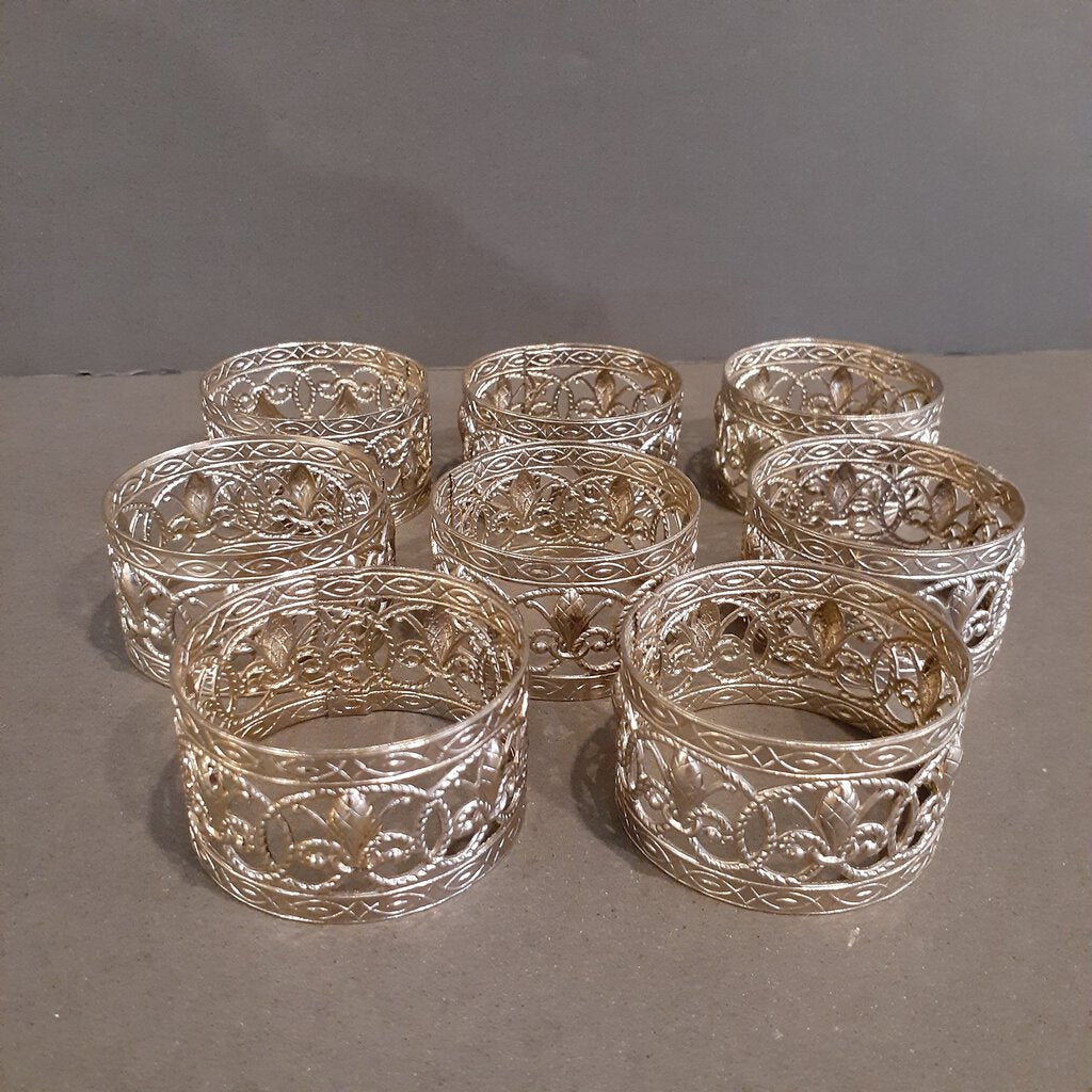 Set of 8 Metal Napkin Rings