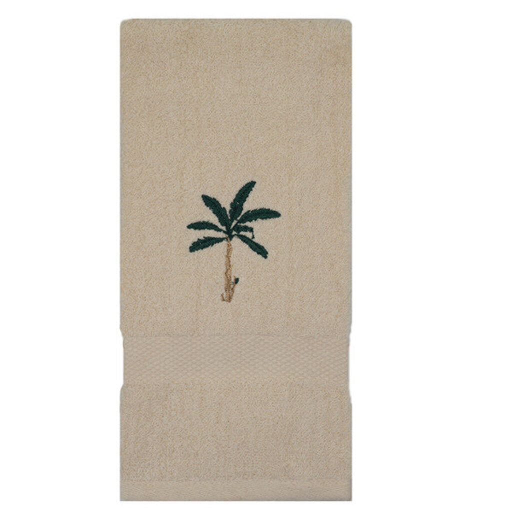 NEW Embroidered Hand Towel - Off White - Palm