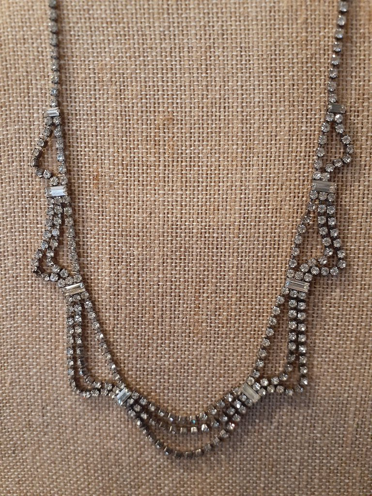 VINTAGE Rhinestone Necklace- As Found
