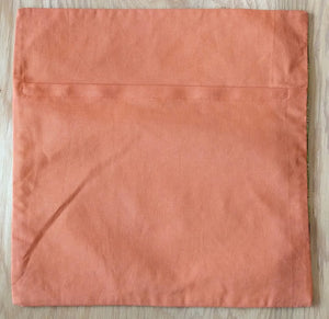 NEW 18" Handmade Kantha Pillow Cover - Green Multi Front / Orange Back