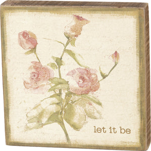 NEW Block Sign - Let it Be - 102813
