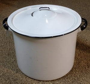 VINTAGE Enamelware Stockpot with Lid - Extra-Large