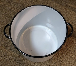 VINTAGE Enamelware Stockpot with Lid - Extra-Large