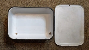 Vintage White Enamelware Refrigerator Box with Lid