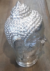 NEW 11" Mercury Glass Buddha Head HJ30 - Silver