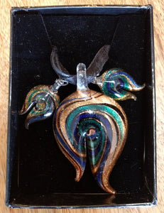 NEW Glass Pendant Necklace & Earrings Set (Gold Multi)