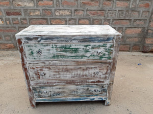 NEW Whitewashed Reclaimed Three Drawer Chest - MDA-24w