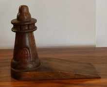 Load image into Gallery viewer, NEW Hand-Carved Acacia Wood Lighthouse Door Stop - Thailand
